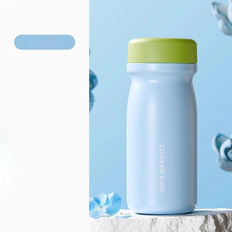 COOKER KING 350ml Mini Double Vacuum Coffee Mug Stainless Steel Thermos Hot &Cold Portable Water Bottle Leak Proof Insulated Cup