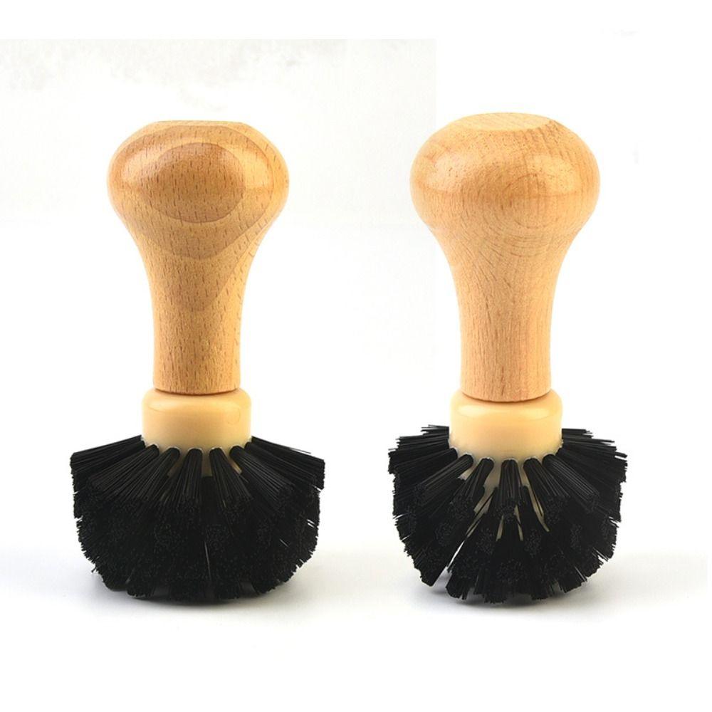 Wooden Handle Coffee Cleaning Brush Espresso Portafilter Cleaning Brush Coffee Grounds