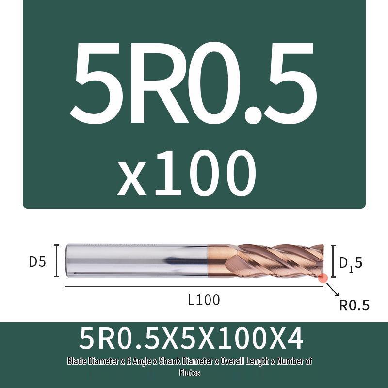 55-Degree Carbide Bull Nose End Mill with Wear-Resistant Coating for CNC Routers