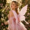 4Pcs Floral Garland Headband Butterfly Wings Set Hollow Mesh Sparkling Angel Wings  Women Girls