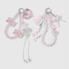 Portable Resin Cat Eye Bead Keychain Set Glittering Resin Bone Heart Designs Handmade Jewelry Accessory
