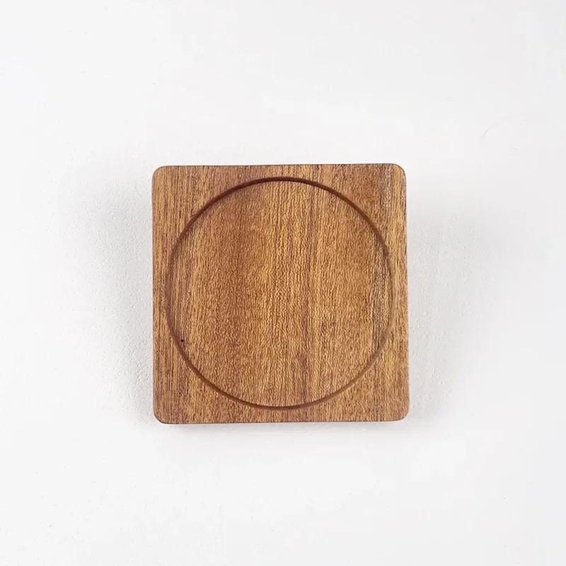 1 stk gratis tilpasset tre personlig bordbrikker solide runde firkantede trebrikker te- og kaffebrikker bordbrikker bryllup julegave