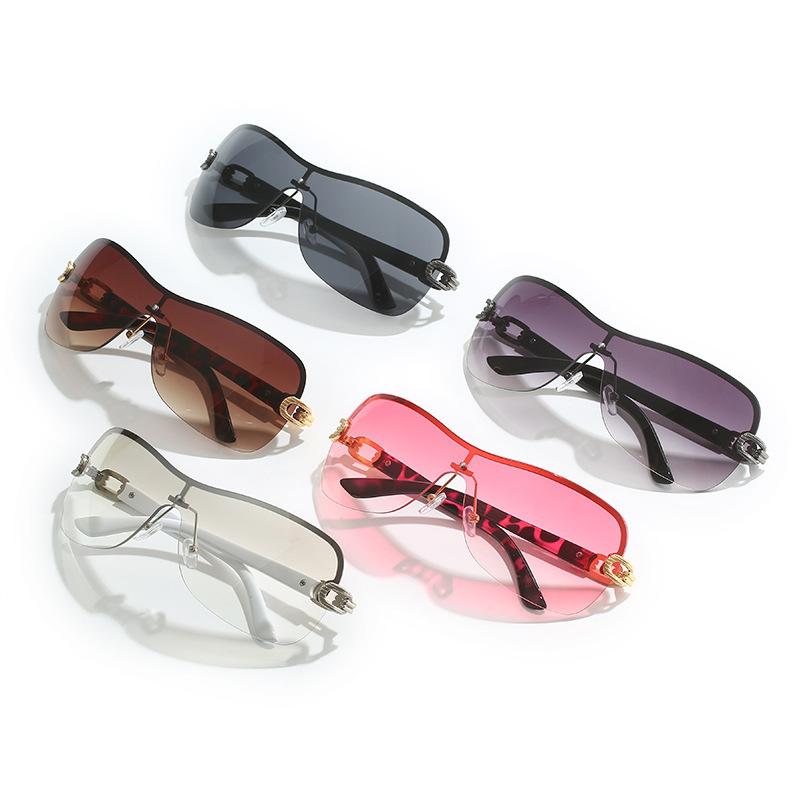 New One-Piece Sunglasses Retro Fashion Versatile Wrapped Uv Resistant Glasses Ladies' Outdoor Travel Goggles Uv400