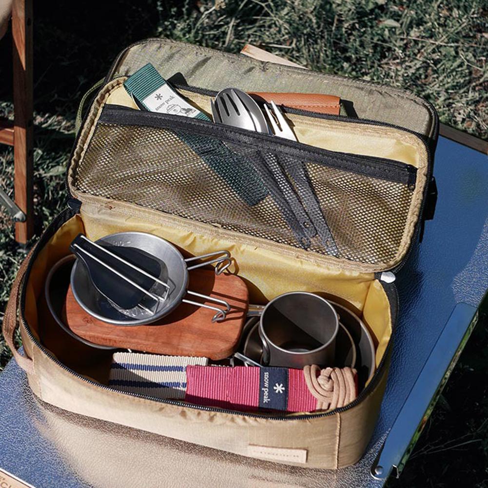 Camping Bag Cutlery Tableware Handbag Portable Pouch Large Capacity For Outdoor Picnic Carrying Case Travel Supplies