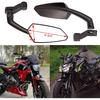 Black Angled Motorcycle Side Mirrors 8/10mm Compatible with Honda Grom 125 Kawasaki Z125
