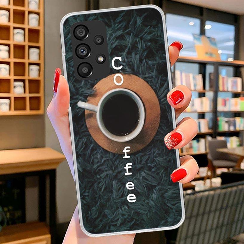 Coffee Wine Cup Phone Case For Samsung Galaxy A17 A37 A57 A16 A26 A36 A56 A15 A25 A35 A55 A14 A24 A34 A54 A13 A23 A33 A53 A15 A2 Samsung A23