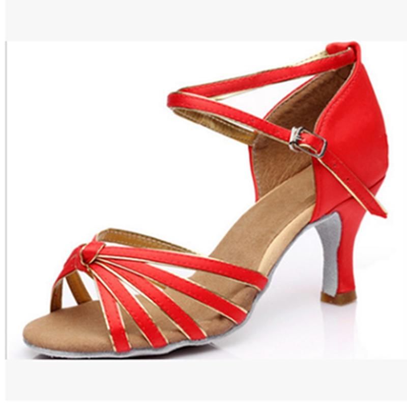 Moda Kadın Salon Tango Ayakkabıları Latin Dans Ayakkabıları Parti Orta Topuklu Ayakkabılar