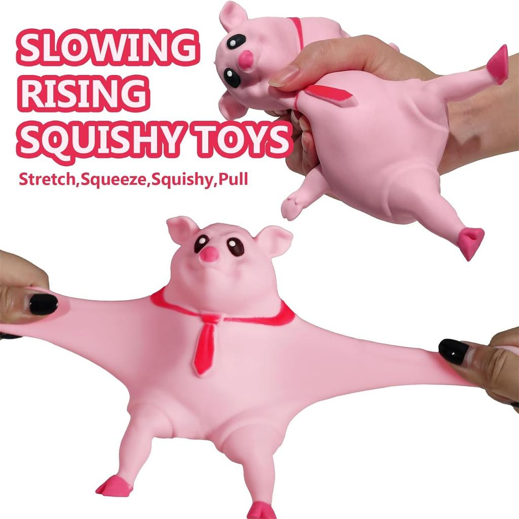 Cute Squishy Pig Stress Relief Pig Squeeze Toys to Anxiety, Funny Stretch Animal Splat Toys for Autism & ADHD Decompression Toy