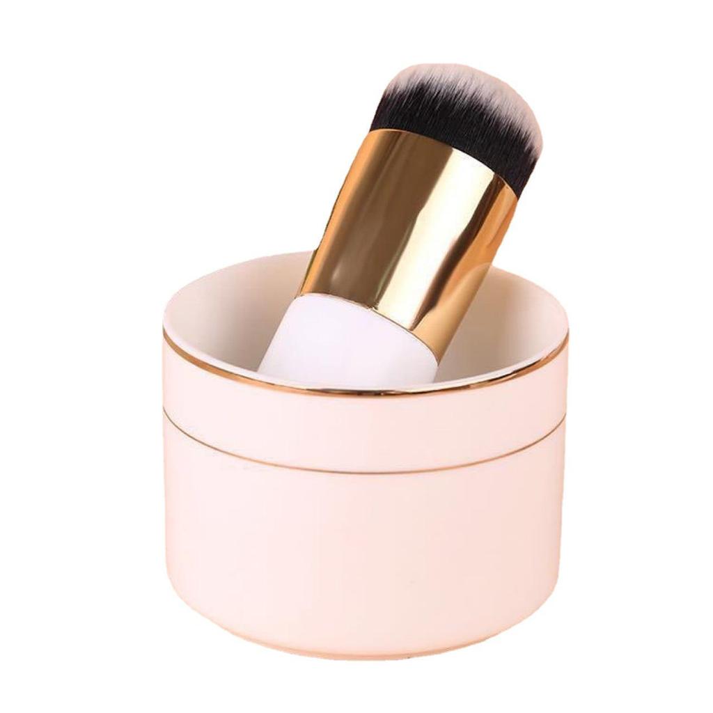 Pinceau Champignon Compact Sans Traces pour Fond de Teint & BB Crème pour Débutants - Têtes Rondes & Plates, Design Portable, Absorption Minimale du Produit.