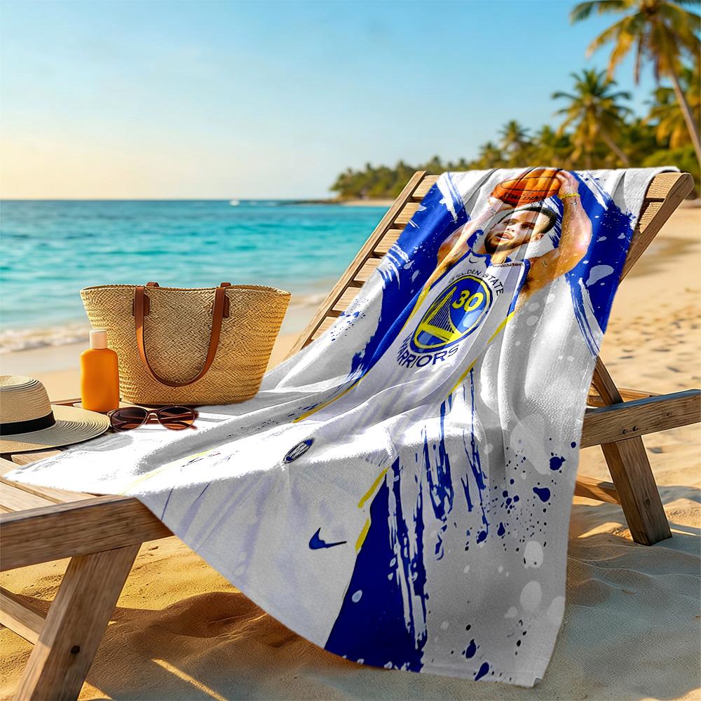 Golden State Warriors Beach Towel Super Soft & Absorbent Comfortable Lightweight Suitable for Sports, Travel, Swimming, Yoga, Bathroom, Beach, And Poo