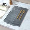 Accessoire de Table de Cuisine Tapis d'Égouttement en Silicone pour Comptoir Résistant à la Chaleur Antidérapant Grande Surface Épais Multi-usages Filtre à Eau Évier