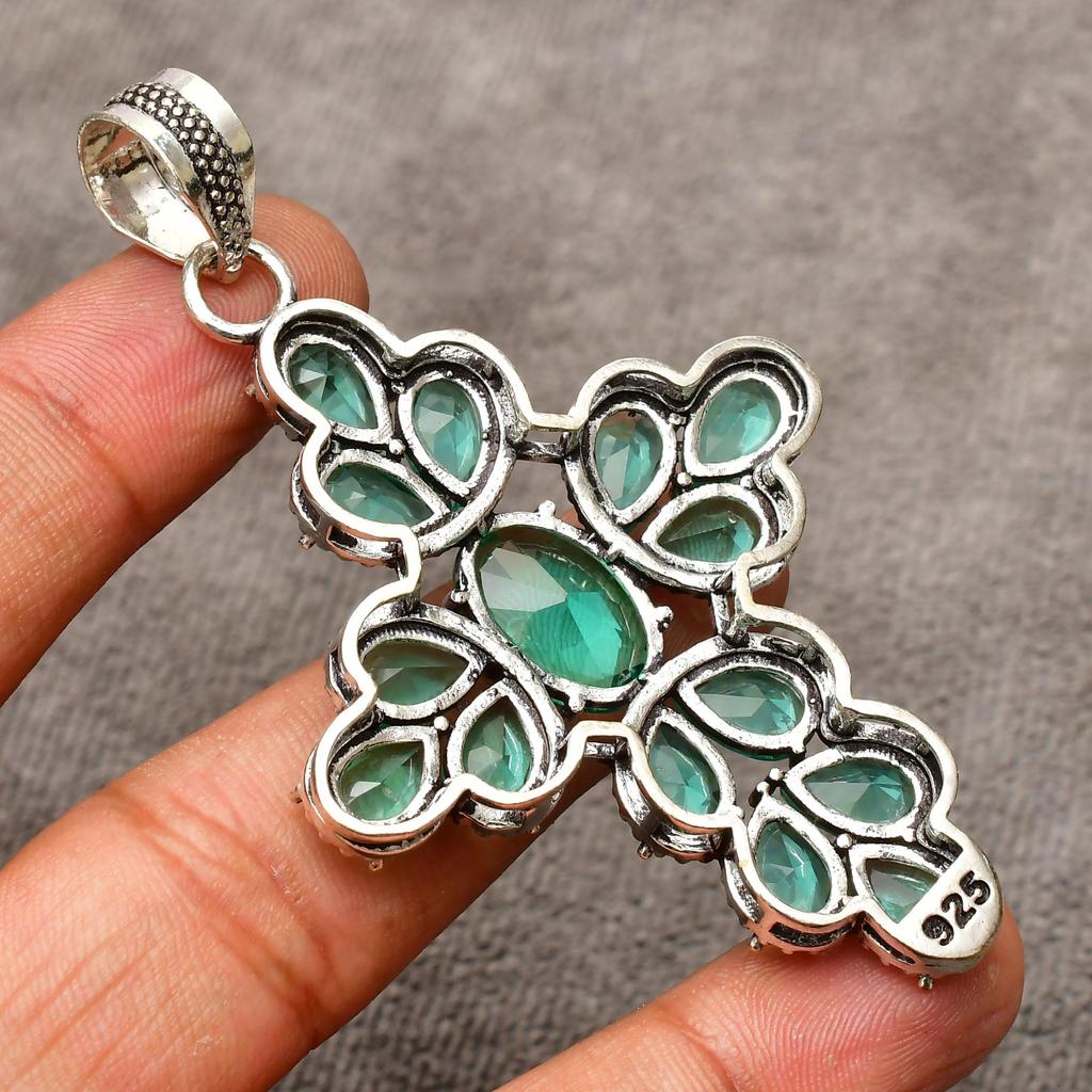 Awesome Paraiba Tourmaline Gemstone Pendant: 925 Sterling Silver Handmade Pendant Necklace Jewelry