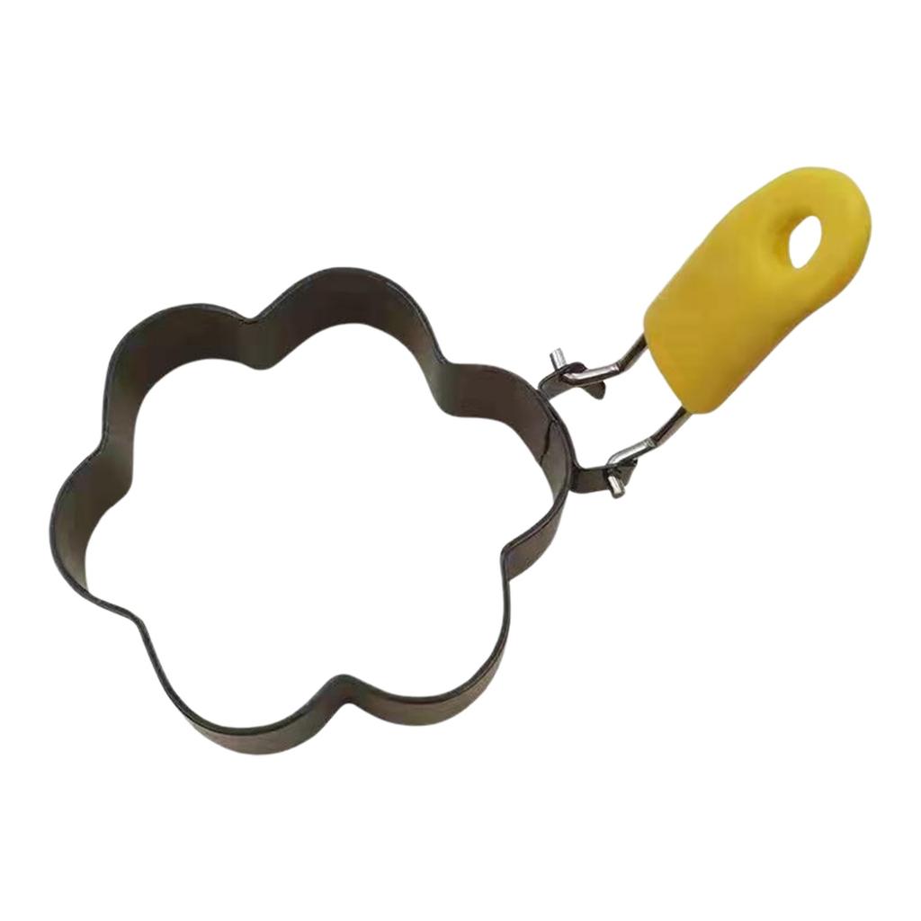 Egg Ring With Foldable Handle, Stainless Steel Heart Shaped Egg Rings For Frying Eggs, English Muffins, Cooking Breakfast Sandwich Burger