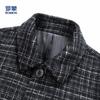 Romon Men's Plaid Mid-length Double-sided Wool Coat