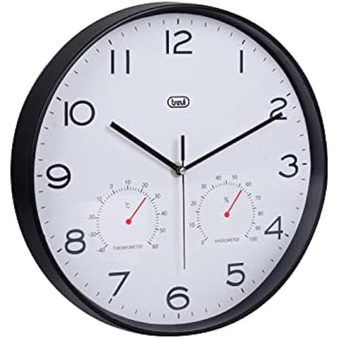Horloge murale - TREVI - Om 3510 T - Thermomètre et hygromètre - Diamètre 30 cm