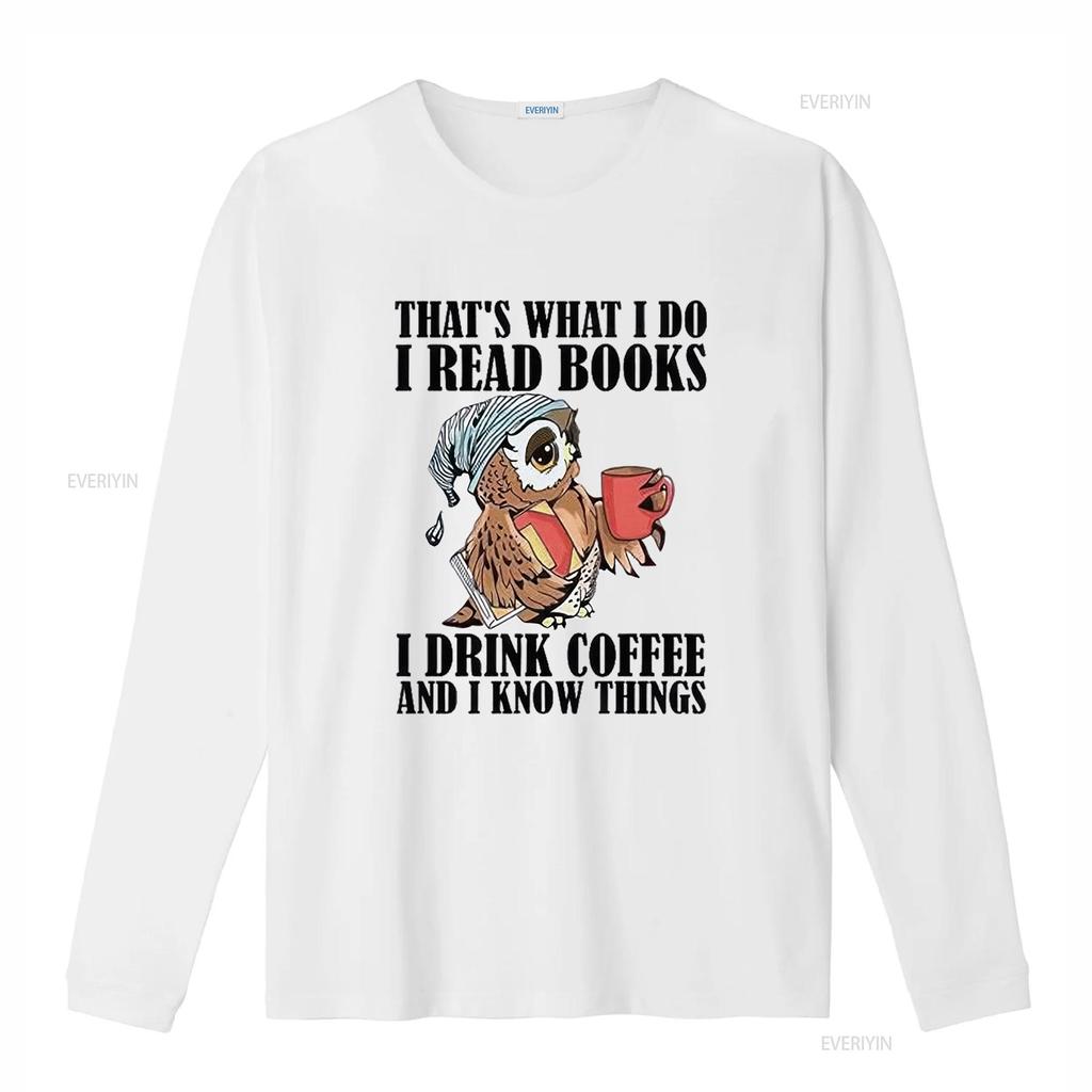 Women T Shirt That S What I Do Read Books Drink Coffee And Know Things Print Round Neck Tops  Casual Vintage Washed Slightly
