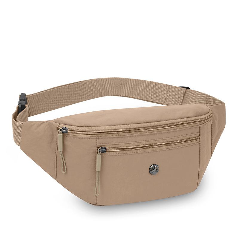 Solid Color Women's Chest Bag Nylon Lightweight Shoulder Crossbody Bag Outdoor Sports Cycling Mobile Phone Waist Bag
