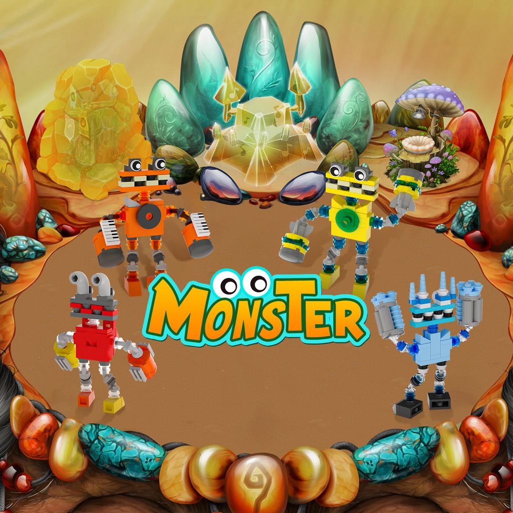 NOVO Conjunto de Construção My Sing Music Monsters, 4 em 1 Wubbox Jogo de Música Figura de Ação Presente para Fãs, Meninos e Meninas Adultos, 349 Peças
