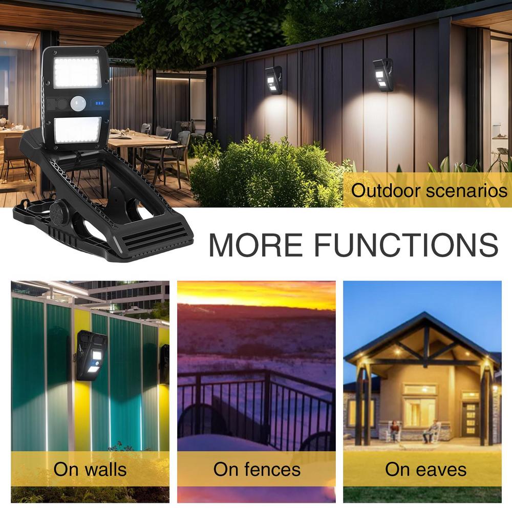 Motion Sensor Solar Outdoor Lights 360 Degree Rotatable Solar Security Light IP65 Waterproof Motion Sensor Clip Lamp For Porch