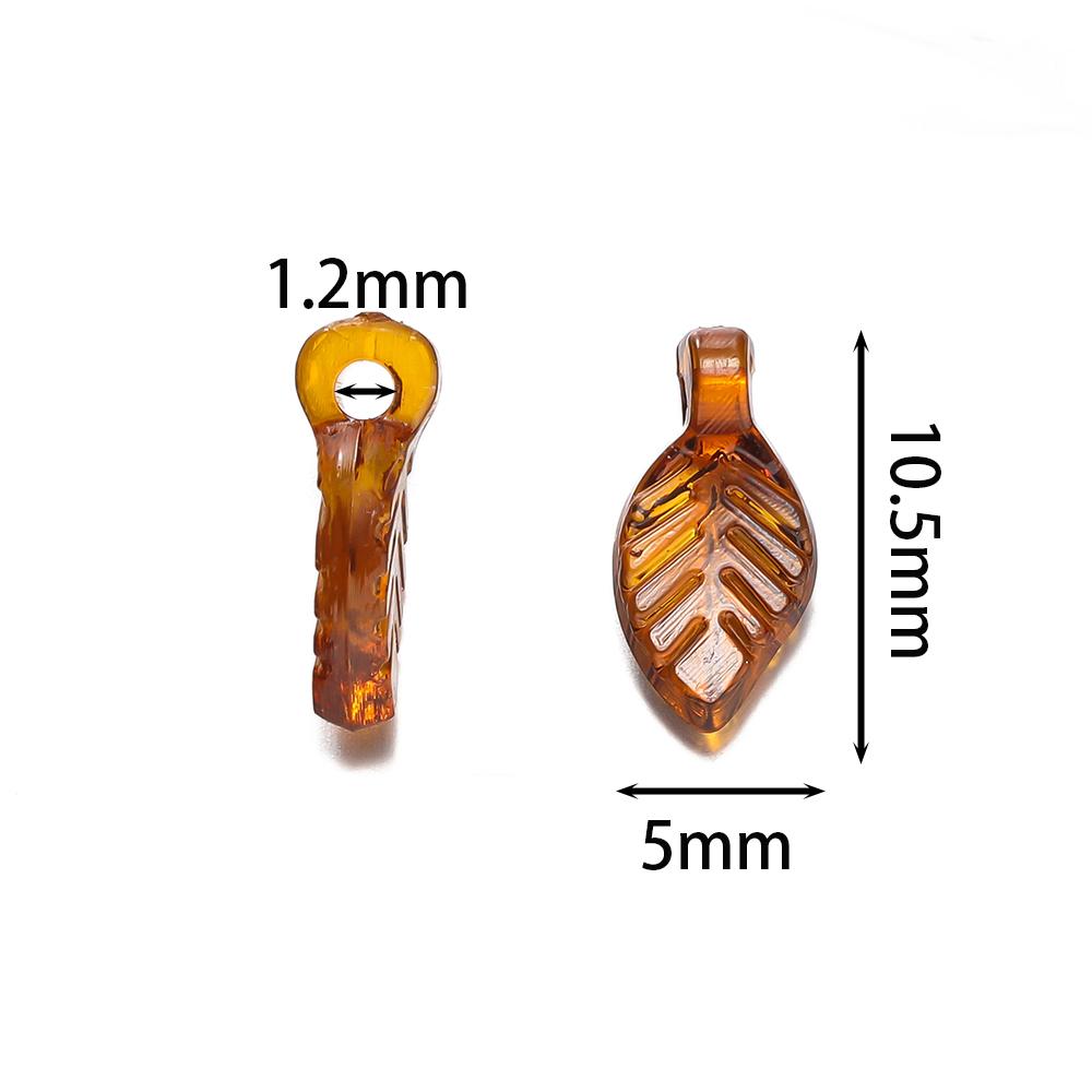 100pcs Acrylic Leaf Shaped Charms Colored Leaves Spacer Beads for DIY Necklaces Bracelets Crafts Charms Jewelry Making Supplies