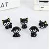 1/5Pcs Cartoon Kitten Desktop Room Decor Cute 3D Black Cats Figurine Miniature Micro Landscape Resin Ornaments Home Decoration