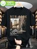 Vintage Nyc Brooklyn Cityscape Letter Print Oversized Tshirt Men 100 Cotton Loose Short Sleeve Urban Daily Summer Tee