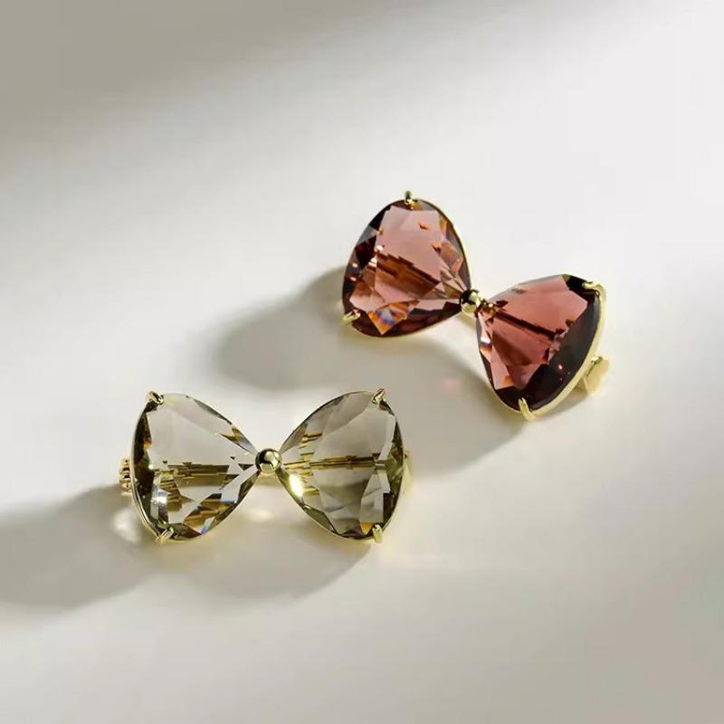 Nádherná Brož s Křišťálovou Mašlí proti Oslnění, Vysoce Kvalitní Módní a Jednoduchý Špendlík na Výstřih pro Ženy