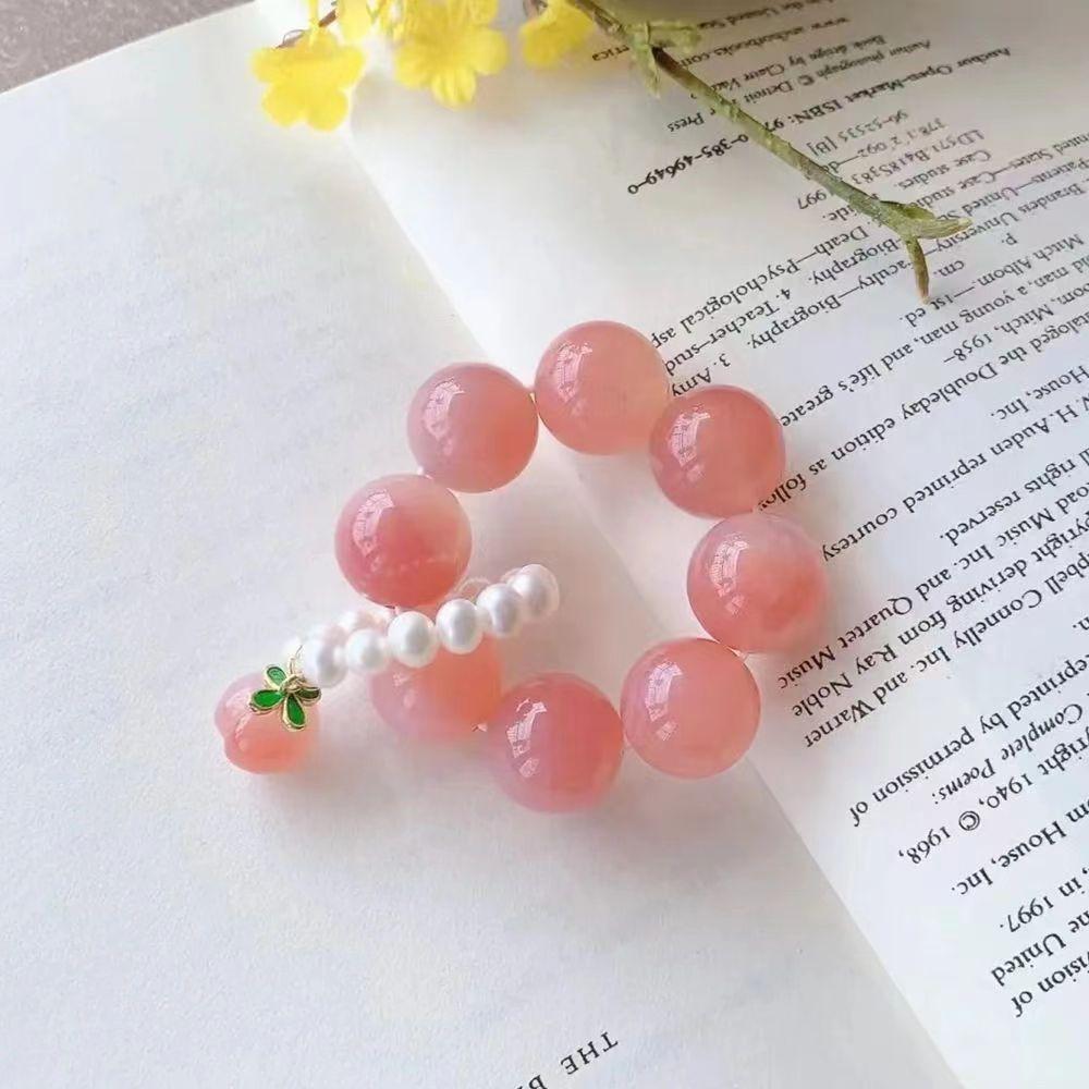 Xiaohongshu Peach Finger Twist Beads Around Finger Ring Super Fairy Peach Blossom Decompression Niche Design Student Pan Beads
