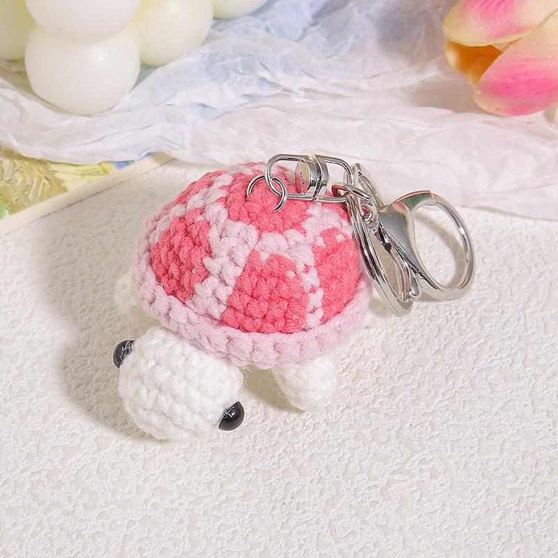 Cute Crochet Turtle Plush Keychain Handmade Mini Pendant For Backpack Bag Car Keys Home Desk Decor Gift Accessory