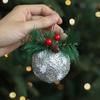 Red Pine Needle Sticky Ball Fome Christmas Balls Set Creative Christmas Sticky Pink Ball  for Home