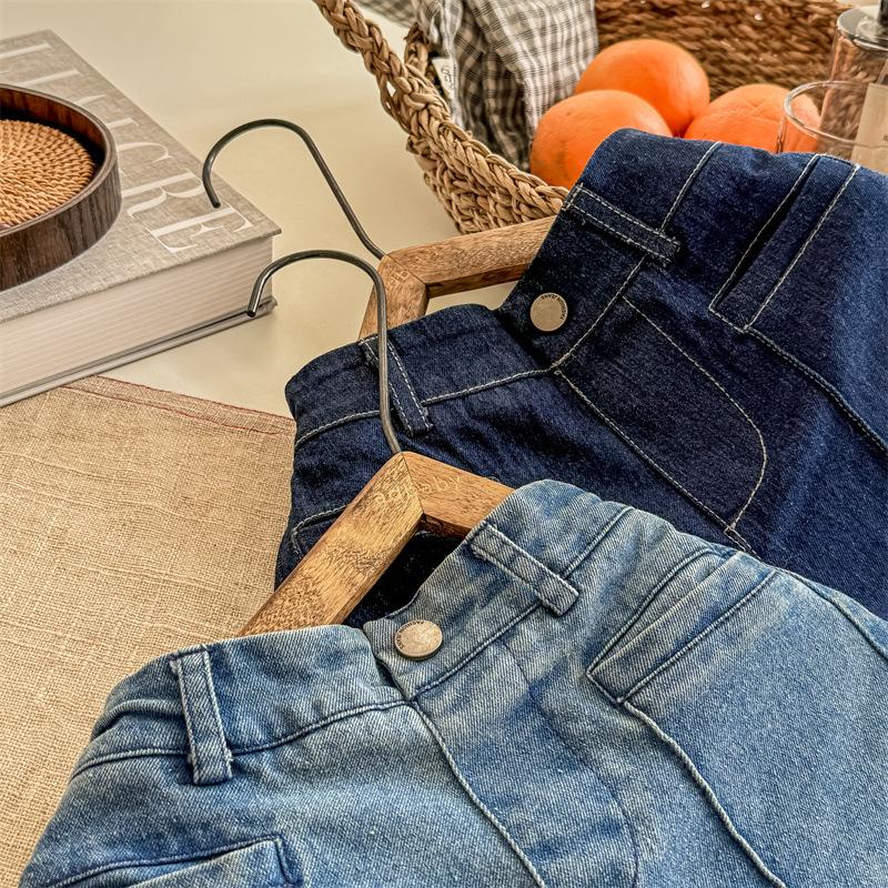 Baby Girls Wide Legs Jeans Spring Toddlers Kids Casual Loose Denim Trousers Ankle-length Pants