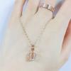 Exquisite Russian Purple Gold-Plated Rose Gold Shiny Zircon Crown Pendant Korean Version Simple Versatile Colored Gold Necklace