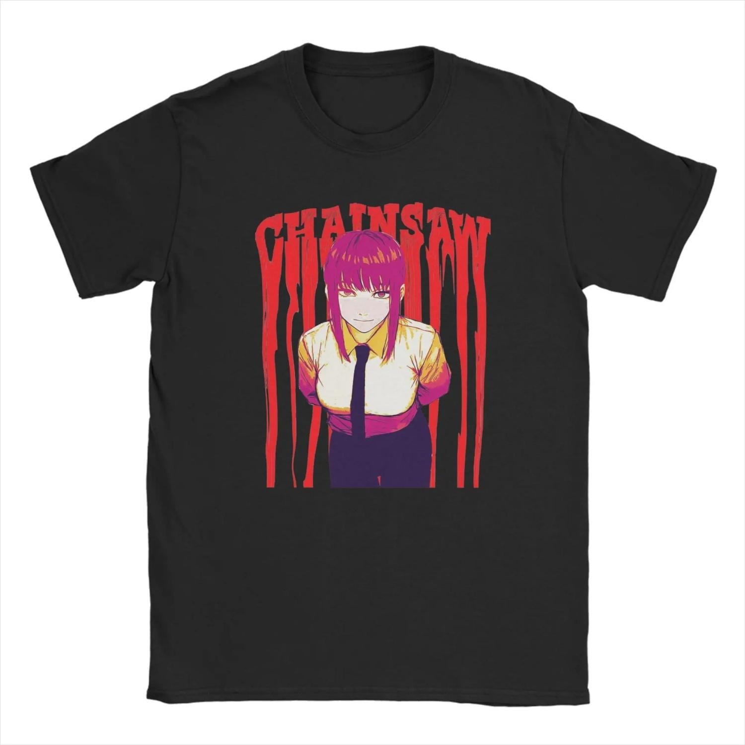 

Chainsaw Makima No Power T-Shirt Summer Cotton T-Shirts For s Hipster Print Tshirt Short Sleeve Vintage Clothing S чёрный