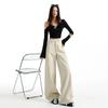 American Light Apricot Scimitar Jeans Women's New Autumn and Winter Loose Wide-leg Pants Design Sense High Waist Long Pants