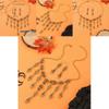 Halloween Skeleton Pendant Necklace And Earrings With Geometric Design For Women