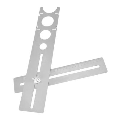 Localizzatore di fori per piastrelle da 400 mm Misurazione accurata Portatile Acciaio inossidabile Universale Strumento universale per forare marmo