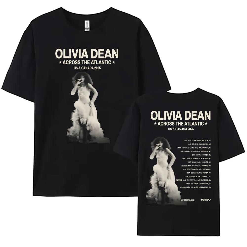 Across The Atlantic US & Canada Tour 2025 T-shirt Olivia Dean Graphic Printing Tshirts  Plus Size Streetwear Cotton Top Hip Hop