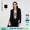 LANCY Women's Black Triacetate Notch Lapel Short Suit Jacket