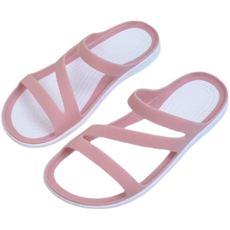 Summer new soft-soled cool slippers, trendy beach slippers for women, fashionable casual single shoes, overalls, one-word slips