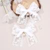 2Pcs White Lace Hair Clips For Girls Flower Embroidered Pearls Hairpin Sweet Floral Kids Barrette Children Headdress Accessories