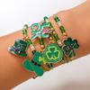 Festival Gifts Foliage Letter Bracelet Simple Green Beaded Bracelet Beer Festival Bracelet