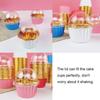 EY# 50 Pcs Cupcake Liners Disposable Ramekins Portable with 50Pcs Lids Baking Cu