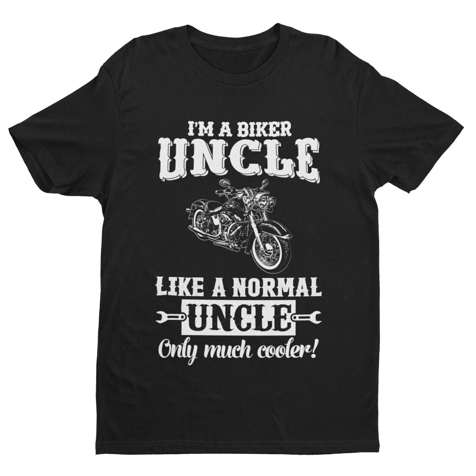 Funny I M A BIKER UNCLE LIKE A NORMAL UNCLE ONLY MUCH COOLER T Shirt Motorcycle S