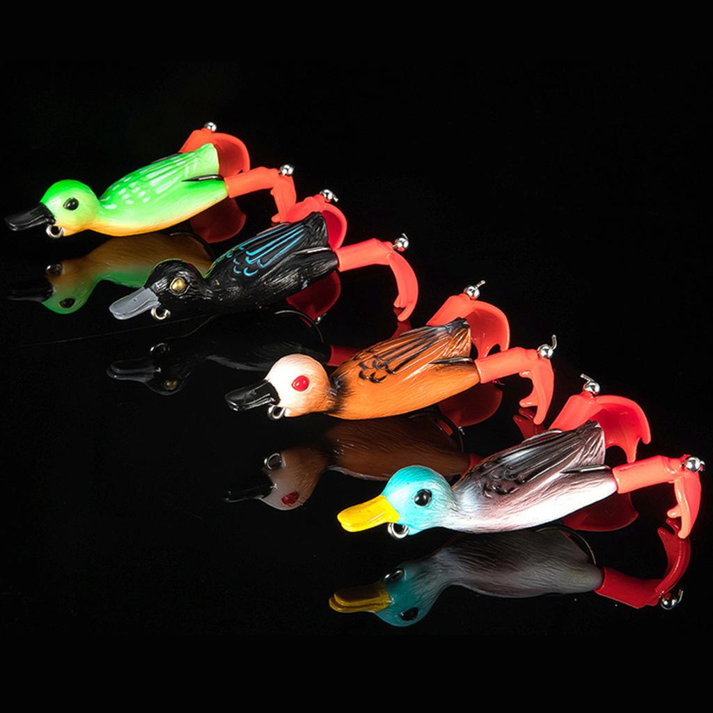 Ente Künstliche Köder Angelköder Propeller 3D Angelköder Ente Oberflächenköder Schwimmende Köder Doppelhaken Entenköder