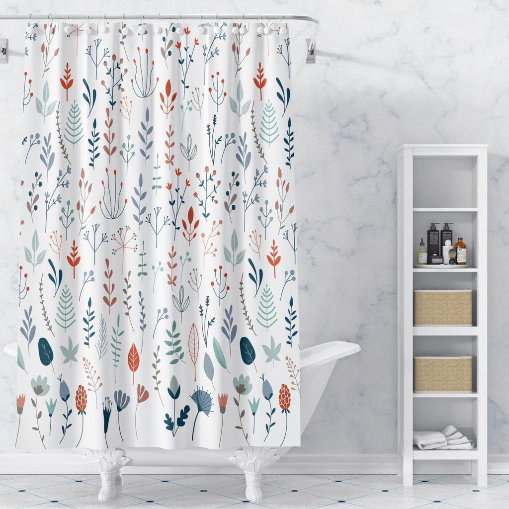 A Variety of Fruits Washable Dirt-Resistant Shower Curtain Shower Head Waterproof Polyester Bath Curtain For Home Decor