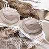 Sexy 1/2 Cup Push Up Bra Set Women Lace Flowers Embroidery Underwear Wire Free Thickened Cup Romantic Detachable Strap Lingerie