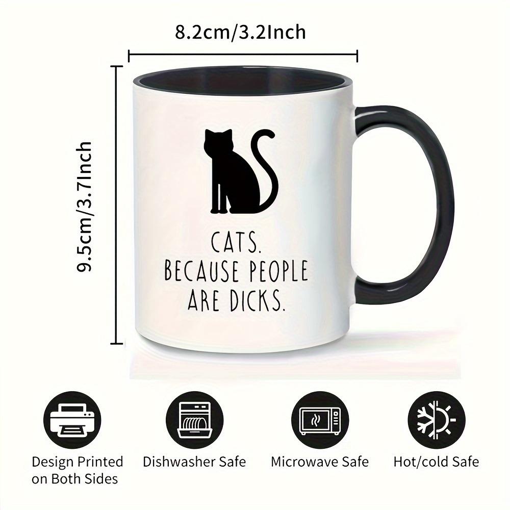 1pc Black Cat Coffee Cups 11oz Ceramic Water Cup Summer Winter Drinkware Birthday Thanksgiving Christmas Gifts for Kitten Lovers
