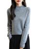 Yokbeer Merino Wool Seamless Mock First Long Knit Pullover Top for Size Women's 100% Sweater, Neck, Line, Ready-to-Wear, Sleeve, Cashmere-Like