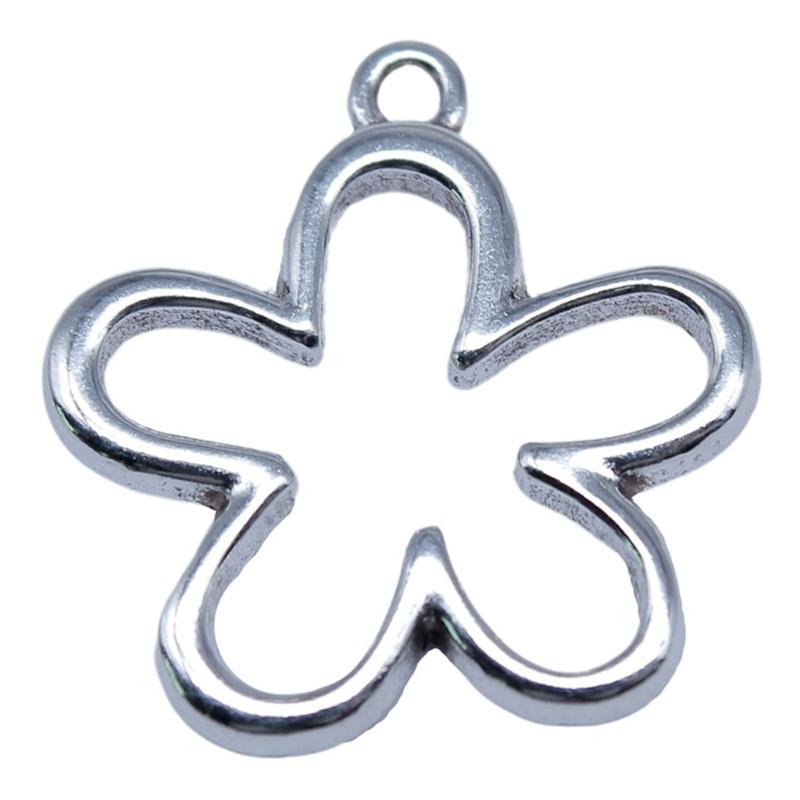 

Popular Ancient Silver Alloy DIY Accessories Hollow Flower Pendants DIY Handmade Bracelet Necklace Earrings Materials 1