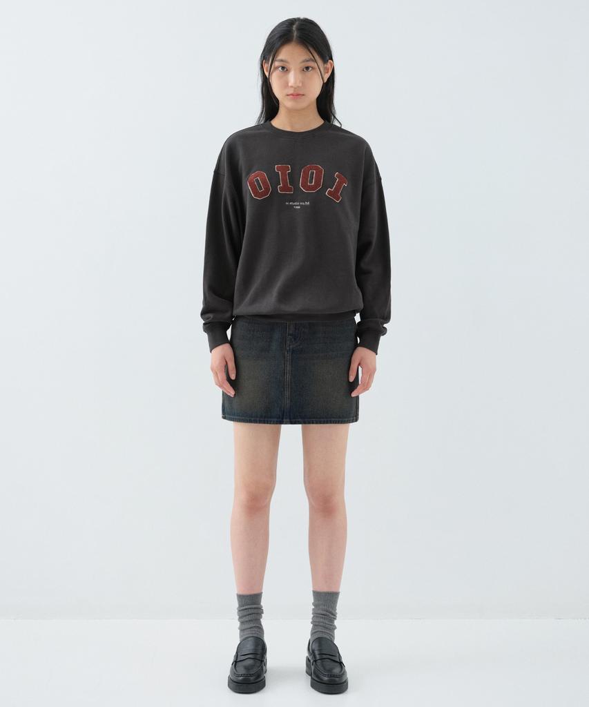 Oioi Collection Comfort Denim Mini Skirt_Brown
